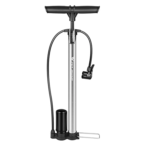 Pompe da bici : Pompa da pavimento della bicicletta Pompa di aria della bicicletta Pneumatico tubo interno gonfiatore con multi-funzione palla ago bicicletta pompa