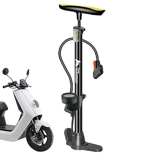 Pompe da bici : Pompa da pavimento per bicicletta portatile, Gonfiatore per pompa a sfera per pompa per pneumatici per bici, Gonfiatore manuale ad aria, pompa ad alta pressione con impugnatura ergonomica per Wukesify