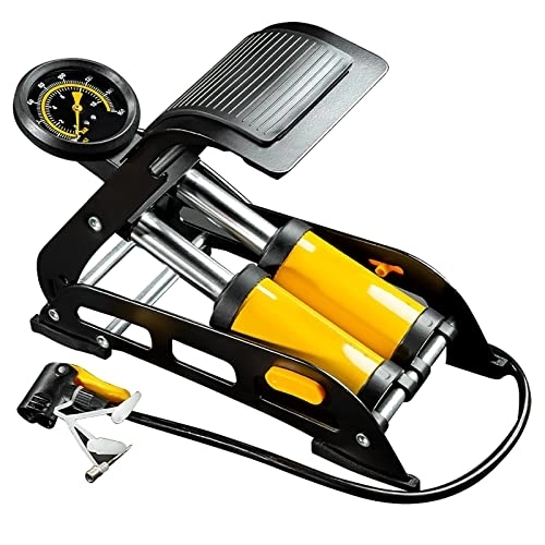 Pompe da bici : Pompa per bicicletta a doppio cilindro, pompa ad aria per pavimento della bicicletta, pompa per pneumatici portatile (Color : B)