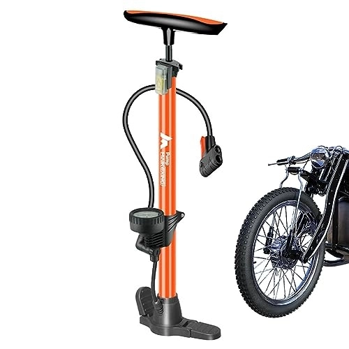 Pompe da bici : Pompa per bicicletta con manometro – Manometro ad alta pressione pompa ad aria | Pompa ad aria universale per gonfiaggio manuale per palloni da calcio, pneumatici, gonfiabili Umifica