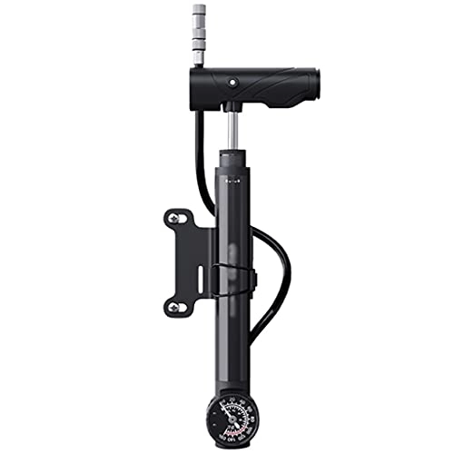 Pompe da bici : Pompe da pavimento Mini Pompa Portatile Con Barometro, Pompe Biciclette Pavimento Mobilia, Adatto Ad Presta, Schrader Valve, Manubrio Può Essere Piegato A 90 ° ( Color : Black , Size : 27.5*9cm )