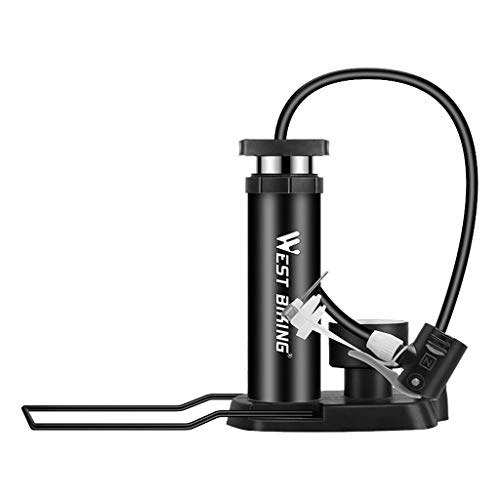 Pompe da bici : qiaoxiahe Luci anteriori per bici con mini pompa di gonfiaggio portatile per bicicletta, calibro attivato, per pneumatici, accessori per bici elettriche (nero, taglia unica)