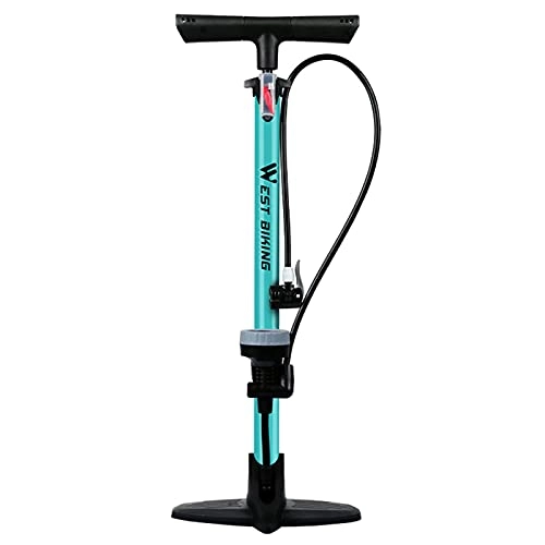 Pompe da bici : Tendia Pompa da pavimento per bicicletta 140PSI Pompa ad aria per bici Valvole Presta e Schrader Gonfiatore per tubi pneumatici con ago a sfera multifunzione Pompa per pneumatici per bici Gonfiatore a