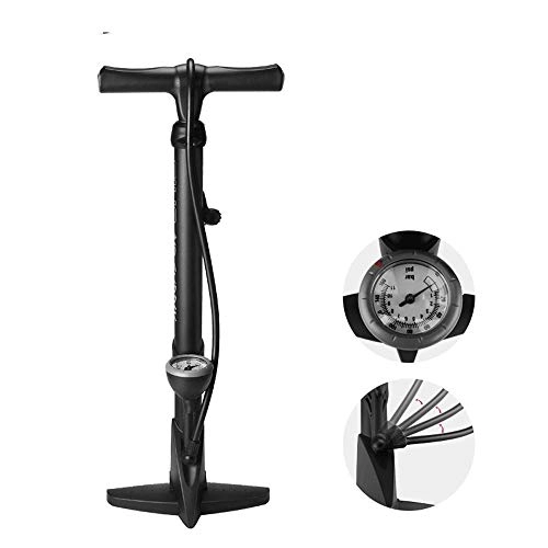 Pompe da bici : WCJ Mini Bike Pump - Compatta e Portatile Bike Floor & Sport Palla Air Pump - Lega di Alluminio della Bicicletta Pompa della Gomma Reversibile Presta e Schrader