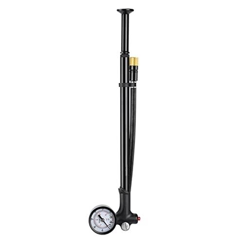 Pompe da bici : WOTF Pompa ad Aria Portatile per Bici da 300 psi ad Alta Pressione con manometro per Bicicletta da Montagna con Ammortizzatore a Sospensione Posteriore e Forcella (Color : Black)