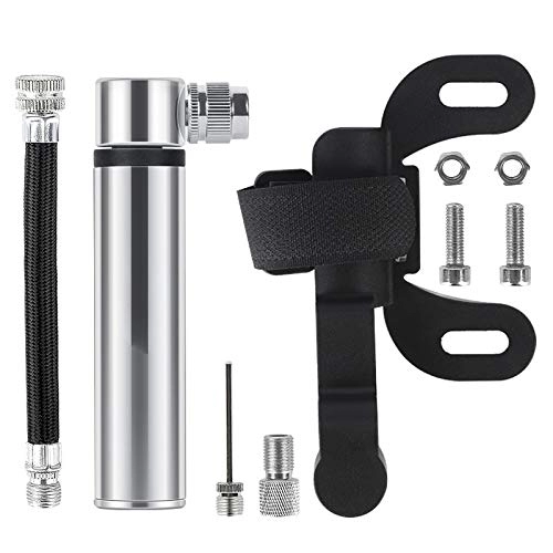 Pompe da bici : X-Baofu, Pompa da bicicletta portatile ad alta pressione da 9, 7x3, 5 cm for MTB Road Bike Presta / Schrader Cappuccio valvola Gonfiatore da basket Mini Alluminio 120psi Ciclismo (Colore : Argento)