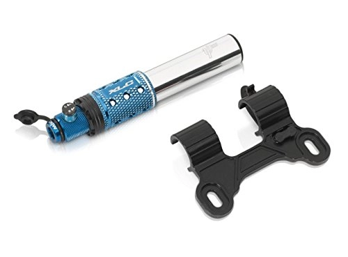 Pompe da bici : Xlc - Pompa Mini Pu-A08 11 Bar Argento / Blu in Alluminio 120 Mm DV / SV / Av