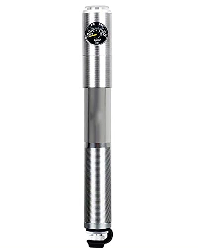 Pompe da bici : YBN Pompa Portatile per Bicicletta con Manometro 130 PSI Pompa A Mano per Gonfiaggio Pneumatici in Lega di Alluminio Valvole Americane E Francesi Universali