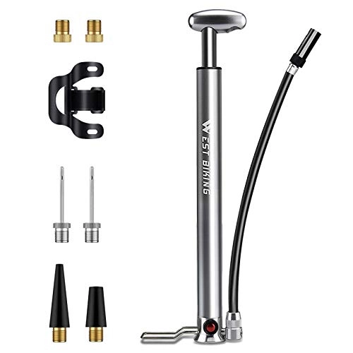 Pompe da bici : ZOOYAUE - Pompa per bicicletta, portatile, 160 PSI ad alta pressione, piccola e leggera, compatta per valvole Schrader, Dunlop / Presta