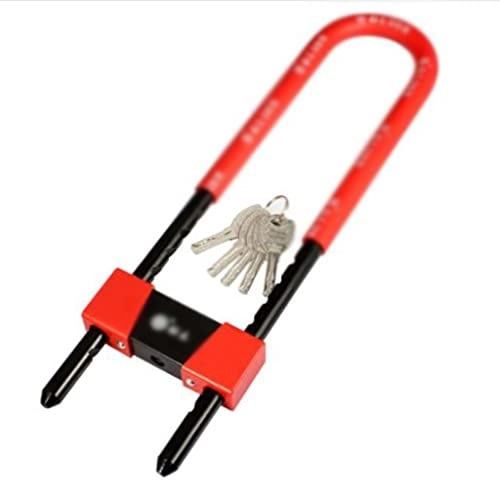 Bike Lock : ARTREP Locks U Lock For Bikes Glass Door Lock, 18 Mm Shackle For Heavy Duty Protection Long Bicycle Padlock Red Anti-theft protection