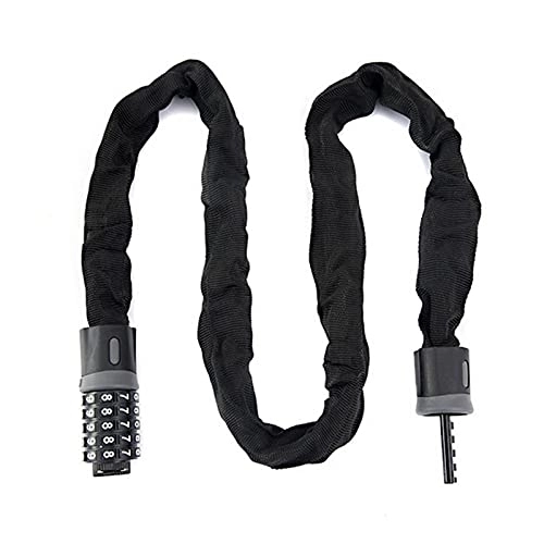 Bike Lock : AYKONG Portable Anti Theft Bike Lock Bike Locks Bicycle Password Lock Mountain Portable Chain Electric Anti-theft 1.2m (Color : Black)