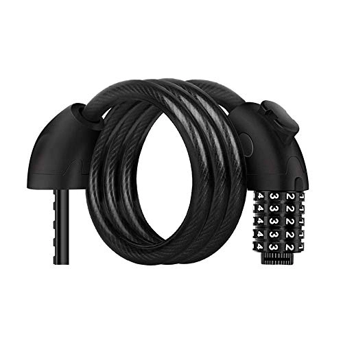 Bike Lock : Bicycle Lock 5-digit Code Anti-theft Combination Bicycle Steel Cable Lock High Security, Suitable for Motorcycles, Bicycles, Fences, Doors