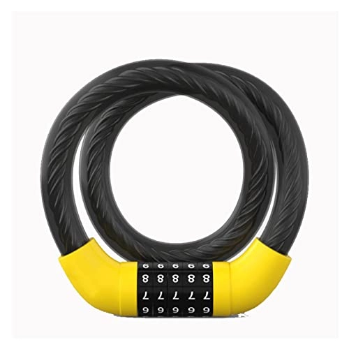 Bike Lock : Bicycle Lock, Code Lock, Electric Bicycle Anti-Theft Portable Ring Lock Bicycle Cable Lock, 5 Digits Bold / 0.6m