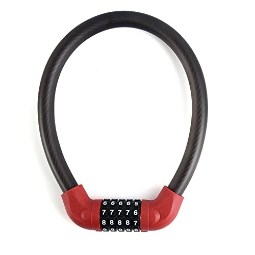 Bike Lock : Bicycle Lock Combination Lock, 5-Digit Combination Lock, High Security Level, Cable Lock, Waterproof for Bicycle, Children, Bike, Moped, Motorcycle Lock