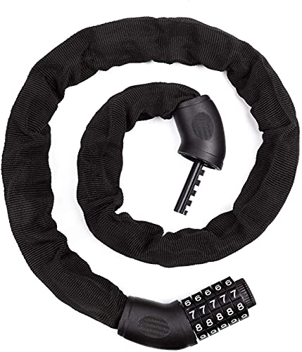 Bike Lock : Bike Chain Lock, 5-Digit Resettable Combination Locks, 0.9mLong, Heavy Duty 7mm Diameter Bicycle Chains, Ideal for Motorcycles, Motorbike, Bike, Generator, Gates, Bicycle, Scooter. little surprise