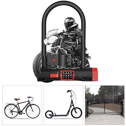 Bike Lock : Bike u Lock Combination with 4-Digit, Velo Bike U Lock With Bracket, Bicycle Lock High Security Bike Locks with Mounting Bracket, Heavy Duty U Lock for Bikes and Motorcycle and Scoote