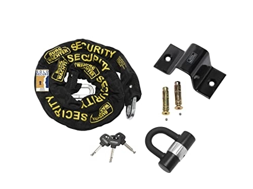 Bike Lock : Burg-Wachter 2M Sold Secure Gold Bike Chain, Lock and Ground Anchor Kit