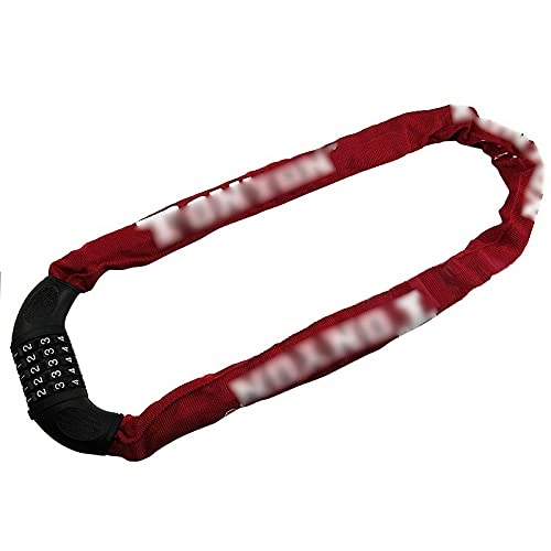 Bike Lock : CaoQuanBaiHuoDian Easy to Use Universal Bicycle Lock 5-digit Combination Lock Mountain Bike Chain Lock Practical Bicycle Lock (Color : Red, Size : 90cm)