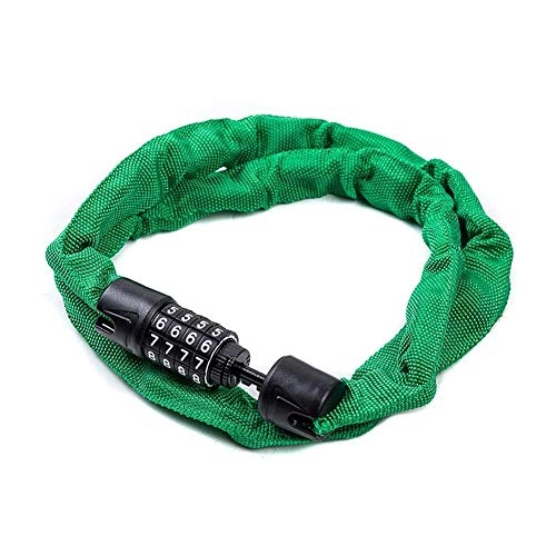Bike Lock : DHTOMC Bicycle Chain Lock 4-digit Combination Anti-theft Trolley Security Code Password Steel Lock Cycling For M-TB Bike Scooter Protection 09.19C (Color : Green) Xping (Color : Green)