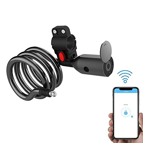 Bike Lock : eLinkSmart App Bicycle Lock Steel Cable Lock Electric Bicycle Lock Mountain Bike Anti-theft Lock USB Chargable Road Bike Steel Cable Lock