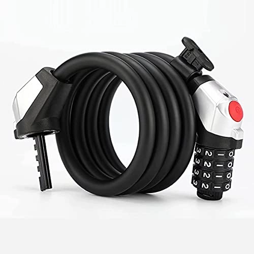 Bike Lock : GPWDSN Bike Digit Password Locks, With Night Light High Security 4-Digit Resettable Number Combination Cable Lock, For Bicycle Outdoors, With light (1.5 meters frosted version)
