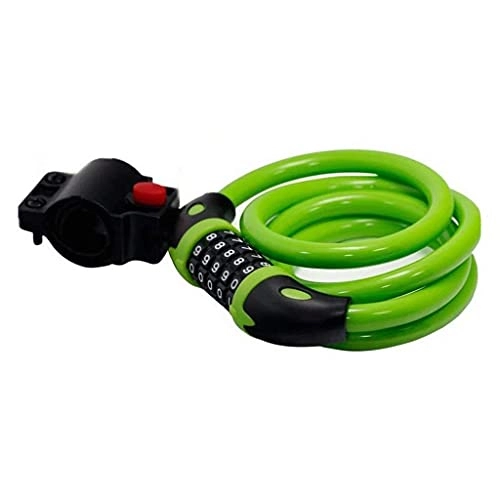 Bike Lock : GPWDSN Bike Lock, Portable Anti-Theft 5-Digits Password Resettable Combination Bicycle Cable Lock, For Bicycle / Moto / Door / Stroller etc(Green)