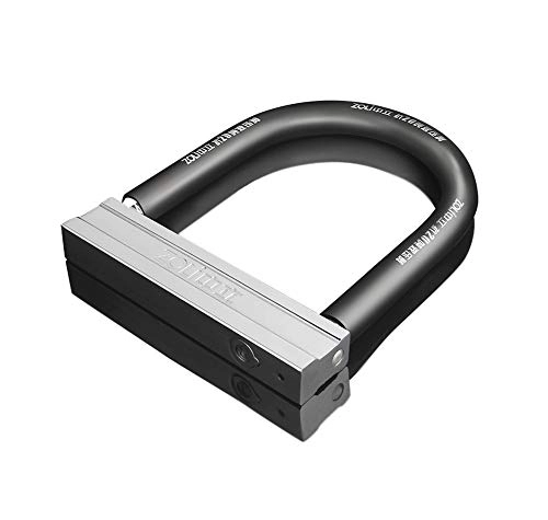 Bike Lock : HUIJUNWENTI Bicycle lock - U-lock combination cable lock bicycle safety outdoor, 22cm black, silver Common style (Color : Silver)