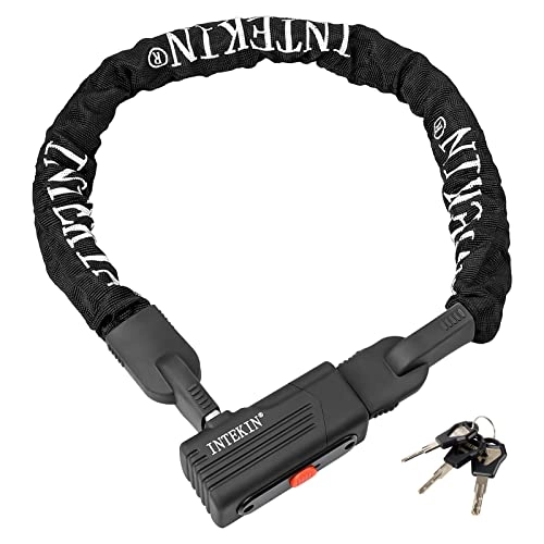 Bike Lock : INTEKIN Bike Chain Lock 3FT Heavy Duty Bike Lock Anti-Theft Bicycle Chain Lock 8mm 0.32inch Thicker Bicycle Lock Chain Bike Lock with 3 Keys for Bike, Motorcycle, Fence, Gate and More, Black