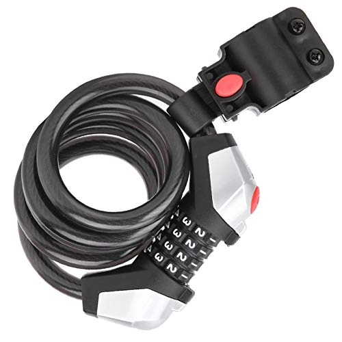 Bike Lock : JHTD Zinc Alloy Lock Core PVC Casing Reflective Black Bike Lock Bike Antitheft Coded Lock, for Motorcycle Lock