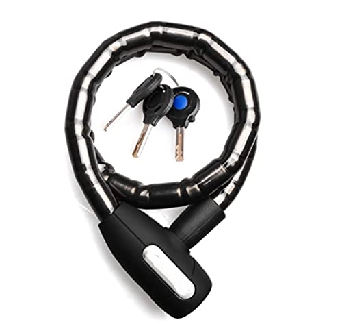 Bike Lock : JIEYANG MTB Bike Cable Lock 0.85m Waterproof Anti-theft Bicycle Lock With 3 Keys Cycling Accessories (Color : Black)