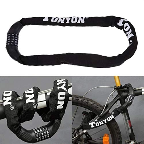 Bike Lock : JLDSFPP Bicycle Lock 5 Digit Password Security Anti-Theft Combination Password Chain Lock for Bike Motorcycle Sliding Glass Door