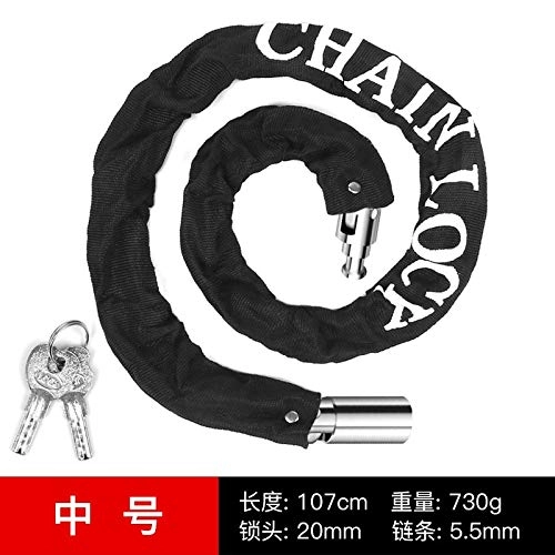 Bike Lock : JLDSFPP Chain Bicycle Lock Anti Theft Safe Security Cycling Accessories Bicicle Lock Mtb Antivol Velo Candado Bicicleta Steel Bike Lock 107Cm 730G 5.5Mm Dia