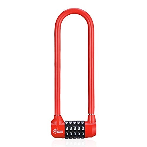 Bike Lock : JLDSFPP Padlock U-Shaped Password Lock Bicycle Five-Digit Password Lock Resettable Security Lock Password Luggage Bag Suit Hardware Red