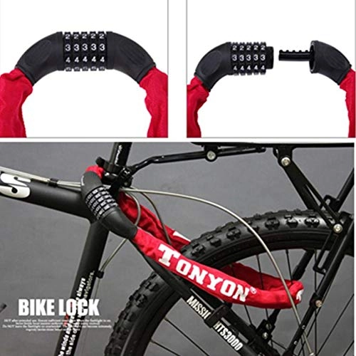 Bike Lock : JLDSFPP Thickness Steel Motorbike Bicycle Bike Chain 900Mm. Cable Combina Tion Code Lock