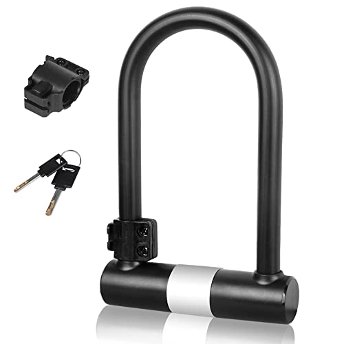 Bike Lock : keabys Large Bike U Lock, U Shape Bicycle U Lock for Motorcycle Wheel, 16mm Bike Locks Heavy Duty Anti Theft for Bike Tire Lock with Keys and Mounting Bracket for Scooter, Road Bike