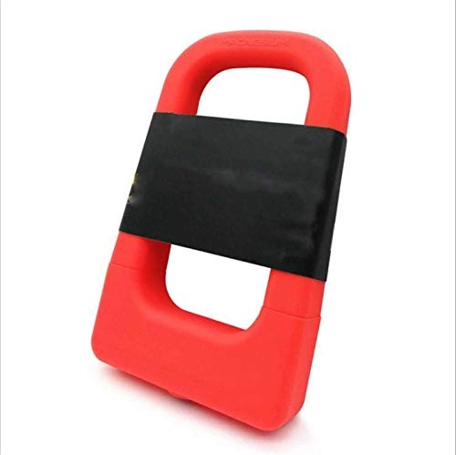 Bike Lock : KJGHJ Bike Lock Portable Road Bicycle Motorcycle Silicone U-Lock Mountain Bike Anti Theft Lock Universal Aluminum Waterproof Anti-Collision U-Lock (Color : Red)