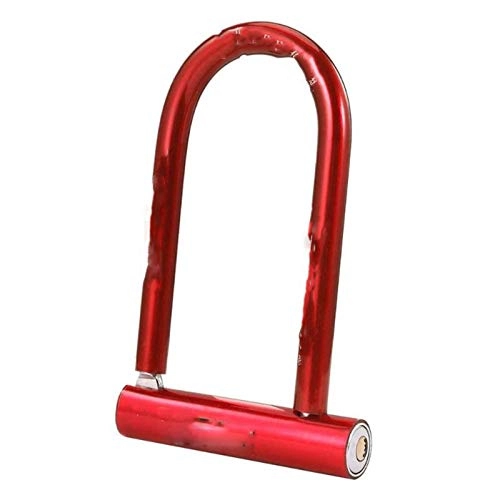 Bike Lock : KJGHJ Bike Lock Type 28 Universal Cycling Safety Bike U Lock Steel MTB Road Bikes Bicycle Cable Anti-theft Heavy Duty Lock, Bike U Lock (Color : Red)