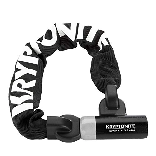 Bike Lock : Kryptonite Kryptolok Series 2 955 55cm Mini Integrated Bike Chain Lock - Sold Secure Silver