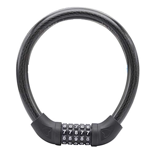 Bike Lock : KX-YF Cycling Lock Bicycle Colling Lock 5 Digit Lock High Security Tool for Bicycle Outdoors Ideal for Bike Electric Bike Skateboards (Color : Black, Size : 40cm)