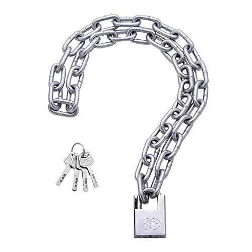 Bike Lock : KX-YF Cycling Lock Bike Chain Lock Security and Portable Ideal for Bike Electric Bike Skateboards Strollers Ideal for Bike Electric Bike Skateboards (Color : Silver, Size : 50cm)
