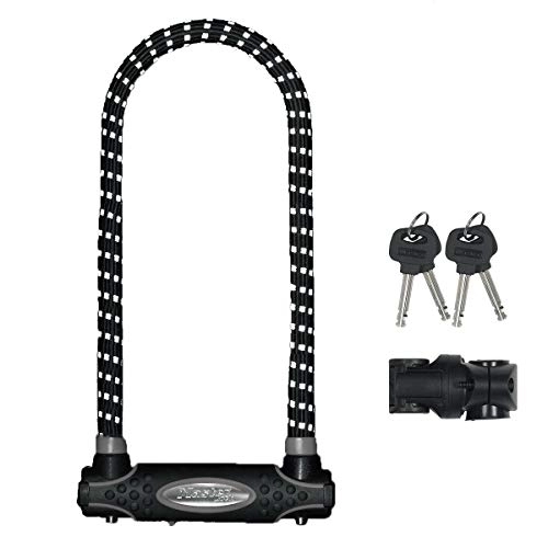 Bike Lock : MASTER LOCK Heavy Duty Bike D Lock [Key] [Universal Mounting Bracket] [Certified Bike Lock] [Reflective Design] [Long Shackle] 8195EURDPROLWREF - Ideal for all Bikes