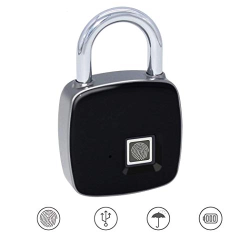 Bike Lock : Mdzz Fingerprint Padlock Luggage Lock Smart Lock Anti-theft Door Lock Outdoor Door Padlock Luggage