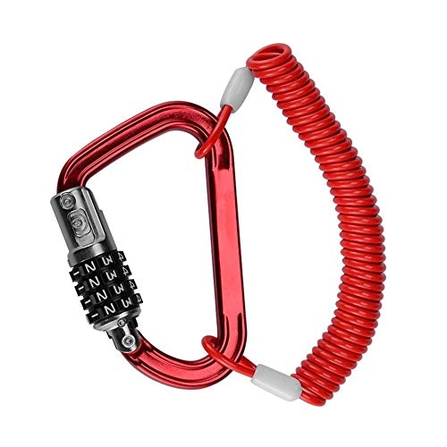 Bike Lock : MTXD Cycling Bike Lock 4 Digit Combination Lock Cable For Motorcycle Jacket Luggage Security Locking Chain F12.16 (Color : 0402RD1)