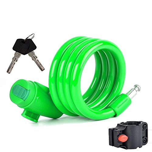 Bike Lock : Nvshiyk Bike Lock High Security Bicycle Lock Bicycle Safety Tool With Tricycle Cable for Bicycles Gates and Fences (Color : Green, Size : One Size)