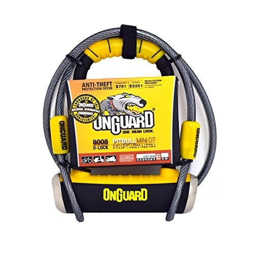 Bike Lock : ONGUARD Pitbull Mini DT 8008 Bike U Lock with Cable