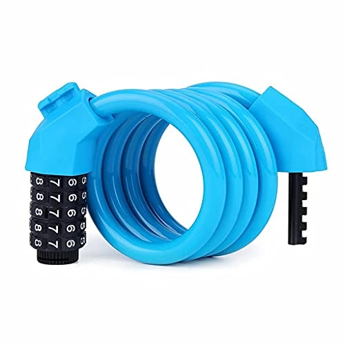 Bike Lock : Password Bike Lock, Portable Anti-Theft Bicycle Ring Lock With 5-digit Code and Bracket, For Mountain Bike Tricycles and Scooters(Blue)