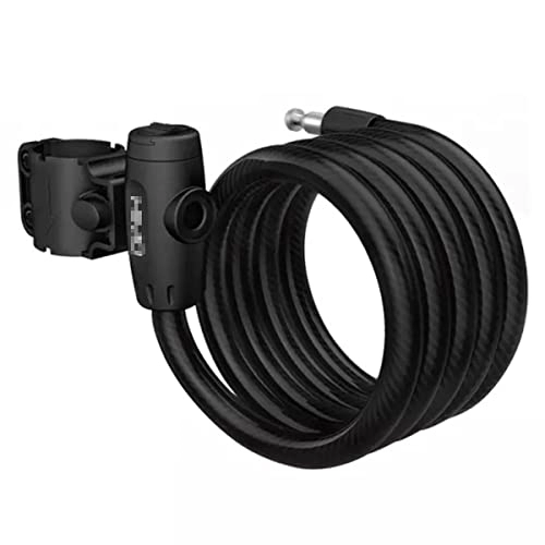 Bike Lock : PURRL Bike Lock Cable, Bike Cable Lock With Keys High Security Cable Lock Coiled Bike Lock With Mounting Bracket (Color : Black, Size : 1.5m) little surprise