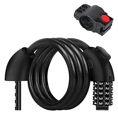 Bike Lock : PURRL Bike Lock, Secure 5 Digit Resettable Combination Bike Cable Lock, Bicycle Lock with Mounting Bracke (Color : Black, Size : 125cm-12mm) little surprise