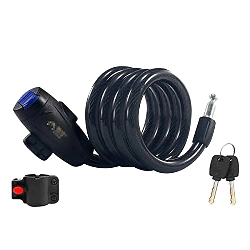 Bike Lock : PURRL Lock Bike Lock Cable1m Coiling Cable Outdoor Ideal For Bike, Electric Bike, Skateboards, Strollers, Lawnmowers And Other Outdoor Equipments (Color : Black, Size : 1m) little surprise