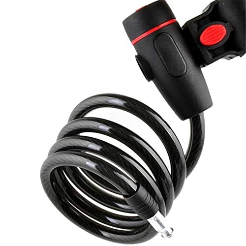 Bike Lock : QinWenYan Bicycle Lock Universal Anti-theft Bicycle Bicycle Lock Stainless Steel Cable Coil For Motorcycle Mountain Bike Bicycle Safety Lock for Bike (Color : Black, Size : 90x0.9cm)